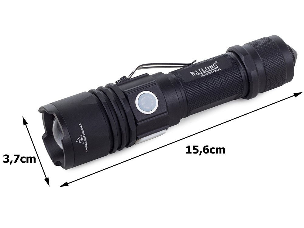 Lanterna Tática Militar Bailong W556 com LED CREE XM-L3-U3