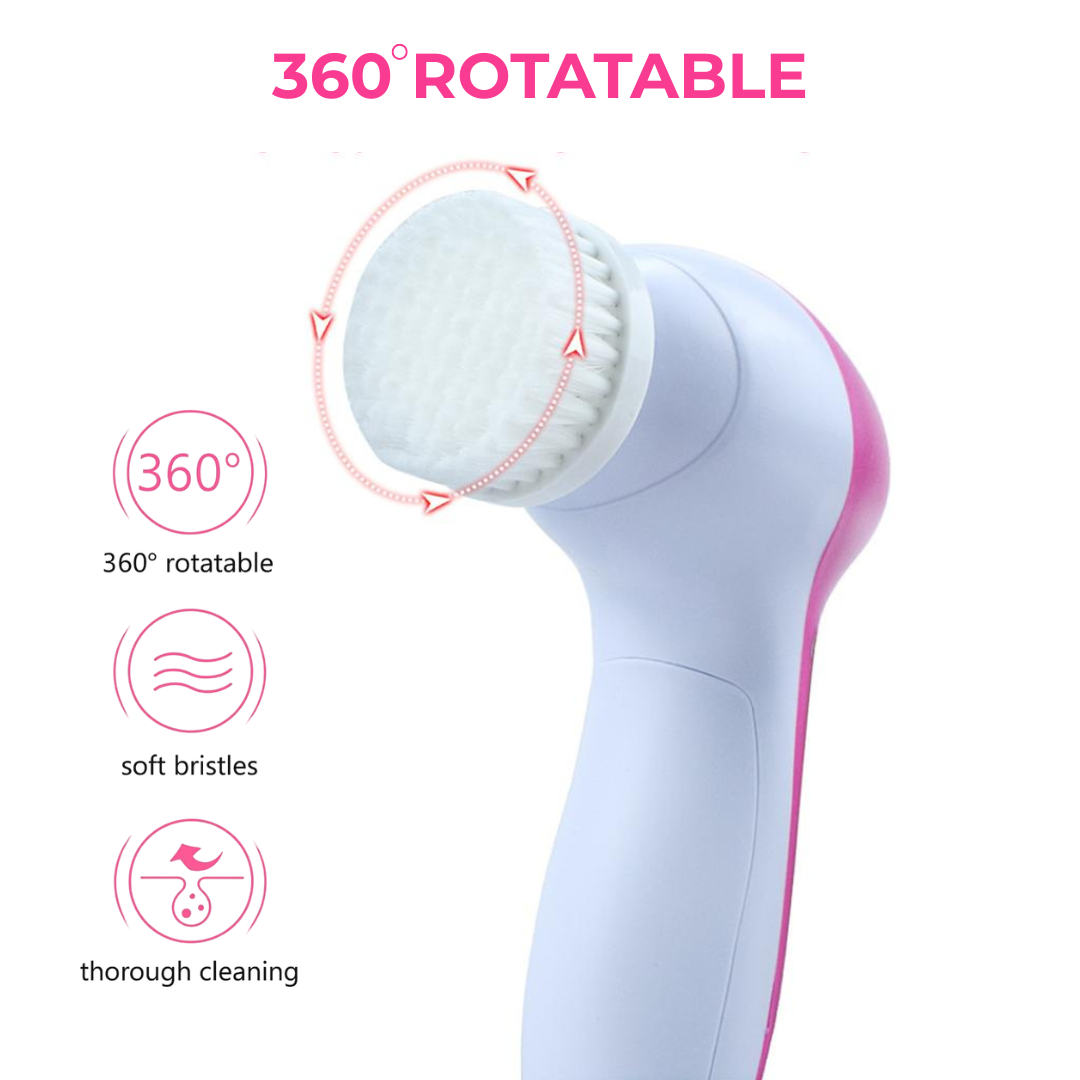 Escova facial elétrica massageadora 5 em 1