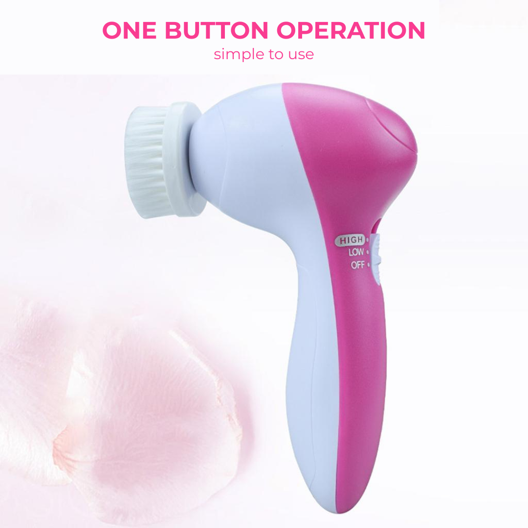 Escova facial elétrica massageadora 5 em 1