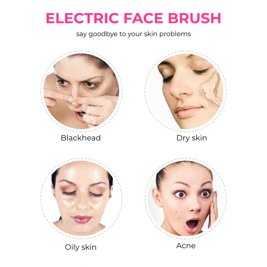 Escova facial elétrica massageadora 5 em 1