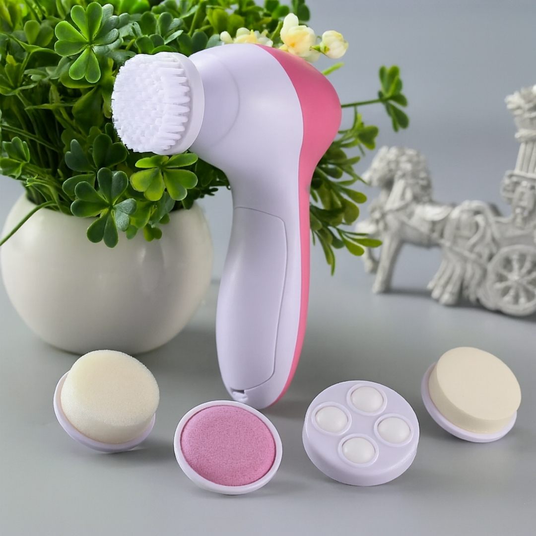 Escova facial elétrica massageadora 5 em 1
