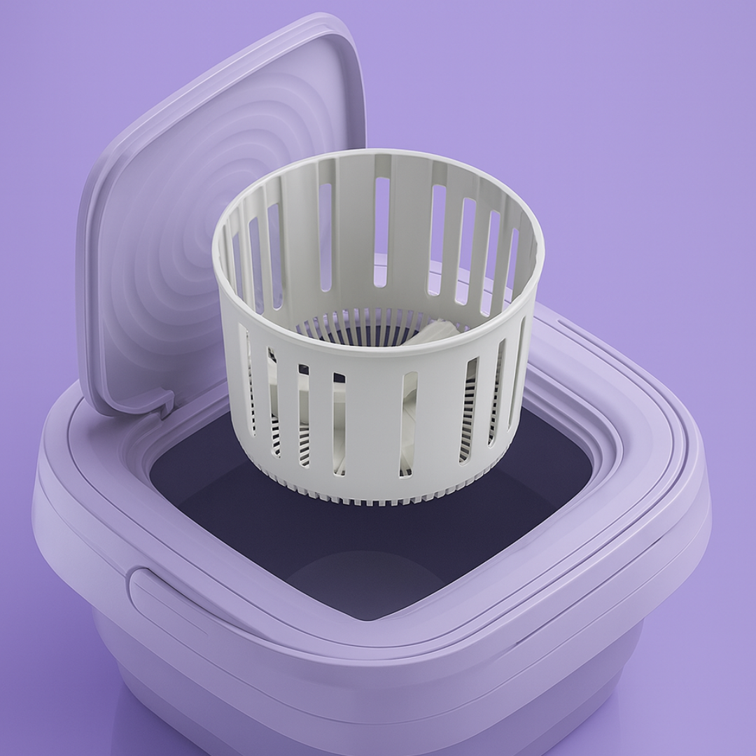 Mini Máquina de Lavar Roupa Portátil e Dobrável