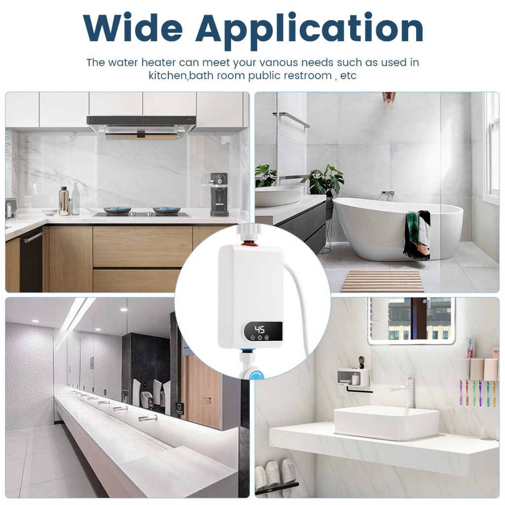 Aquecedor de água elétrico instantâneo – 3500 W | Visor digital,