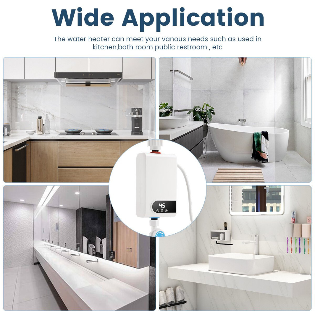 Aquecedor de água elétrico instantâneo – 3500 W | Visor digital,