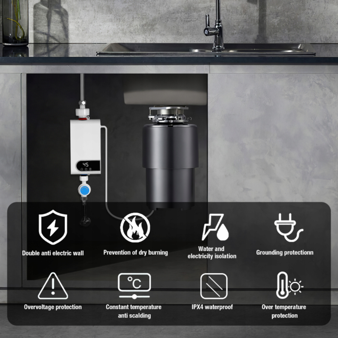 Aquecedor de água elétrico instantâneo – 3500 W | Visor digital,