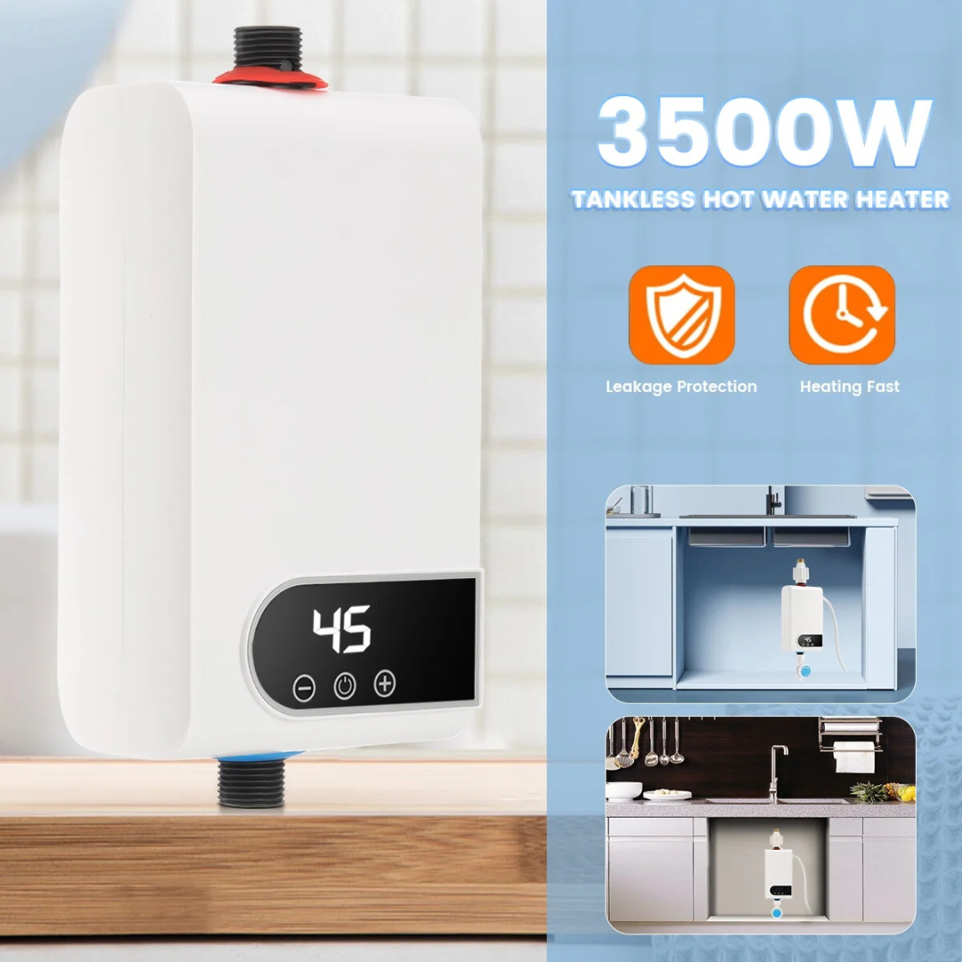 Aquecedor de água elétrico instantâneo – 3500 W | Visor digital,