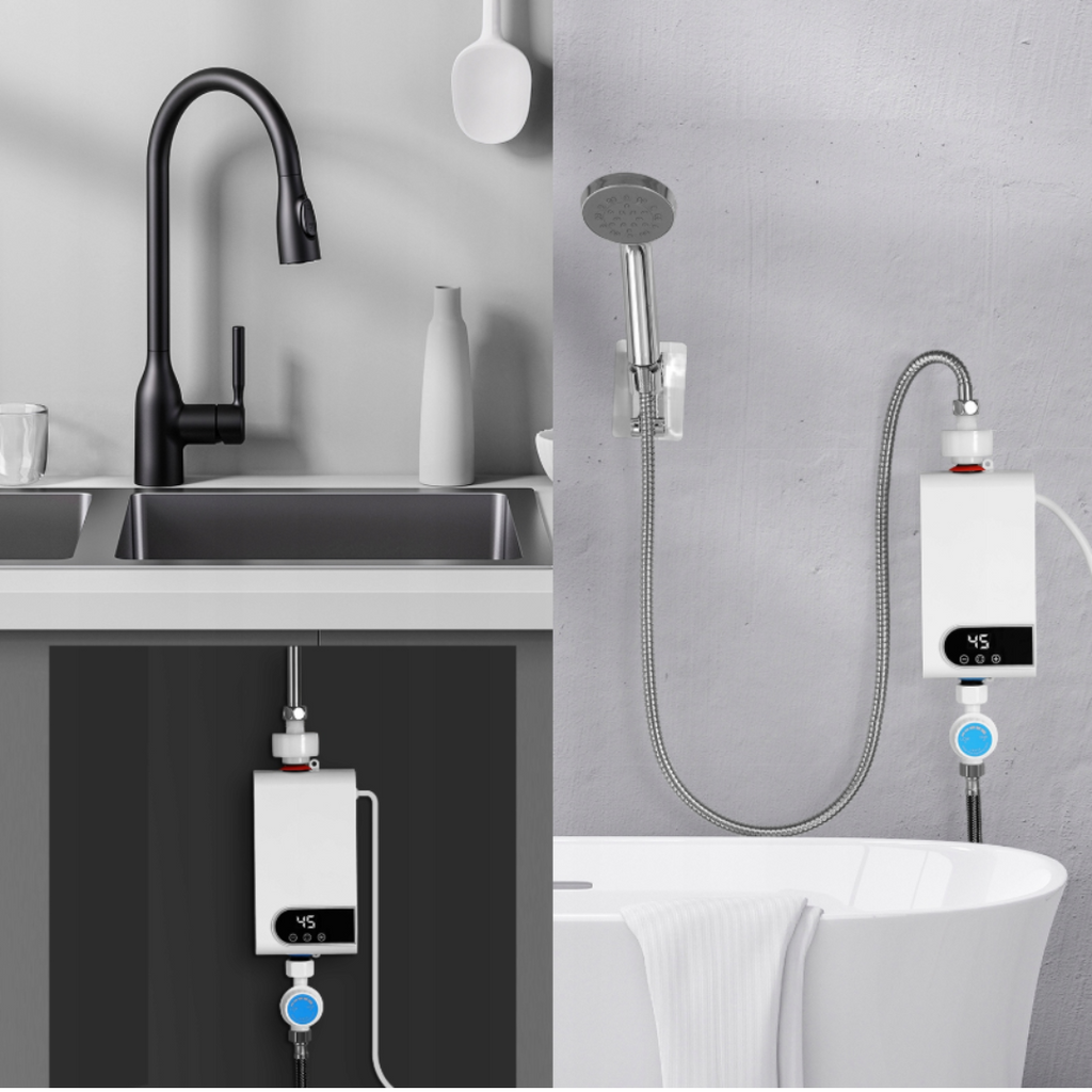 Aquecedor de água elétrico instantâneo – 3500 W | Visor digital,