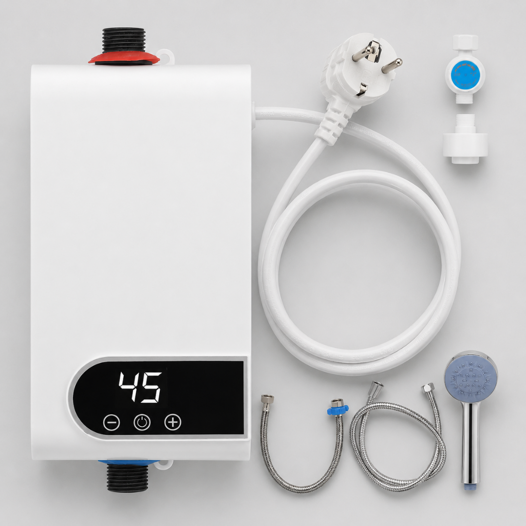 Aquecedor de água elétrico instantâneo – 3500 W | Visor digital,
