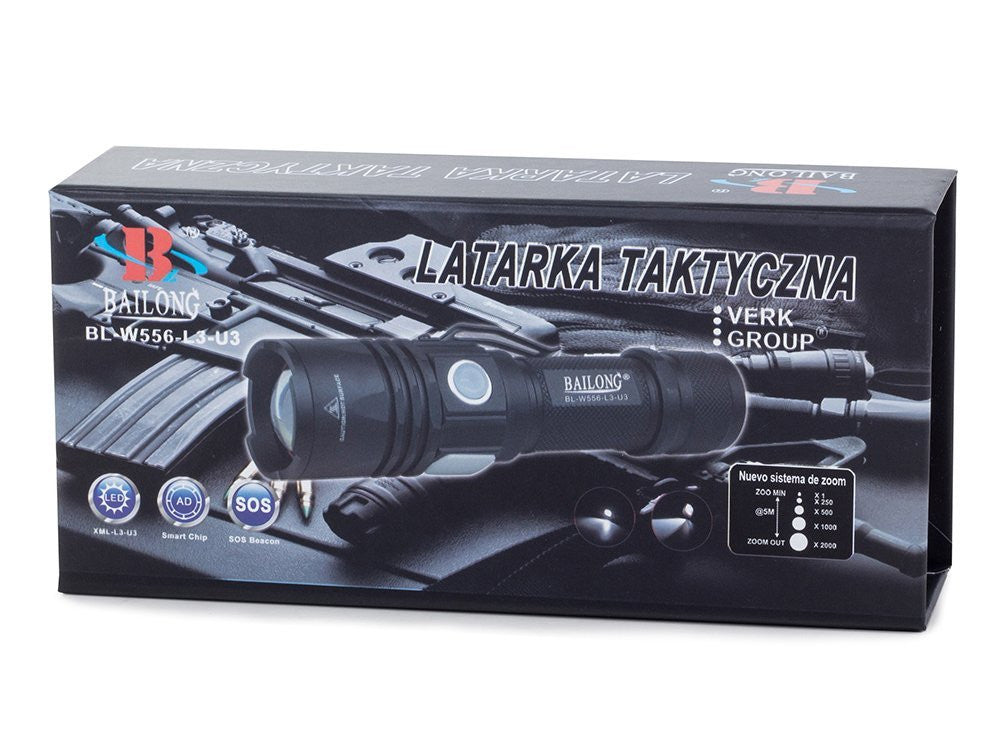 Lanterna Tática Militar Bailong W556 com LED CREE XM-L3-U3