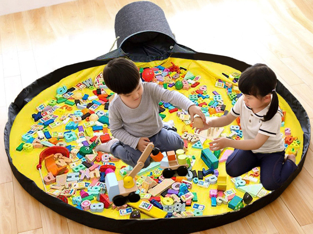 Banco Cinza Moderno para Organização de Brinquedos