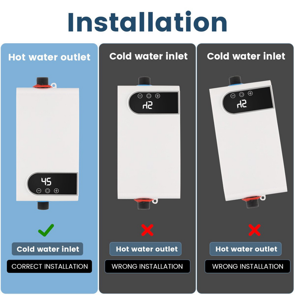 Aquecedor de água elétrico instantâneo – 3500 W | Visor digital,