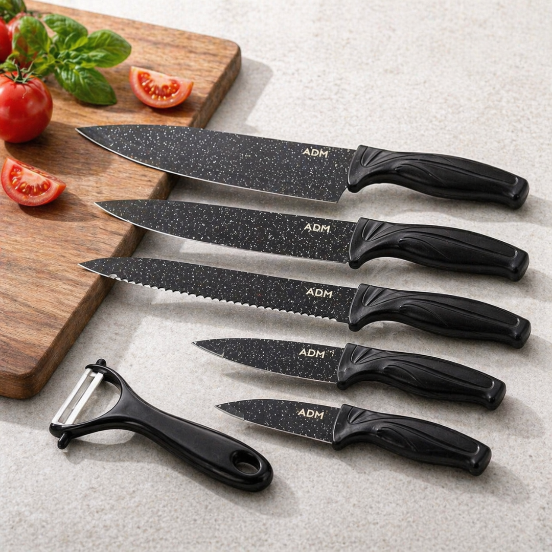 Conjunto de 6 facas de cozinha em cerâmica