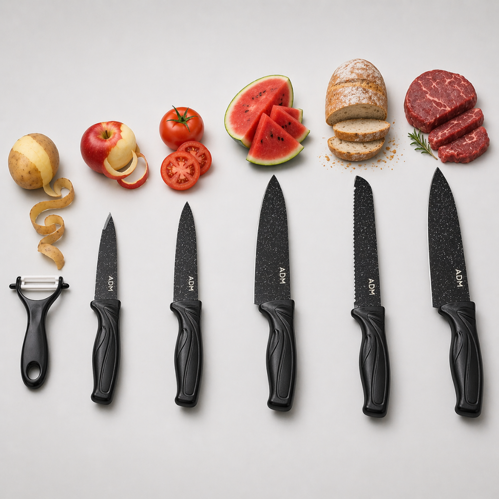 Conjunto de 6 facas de cozinha em cerâmica