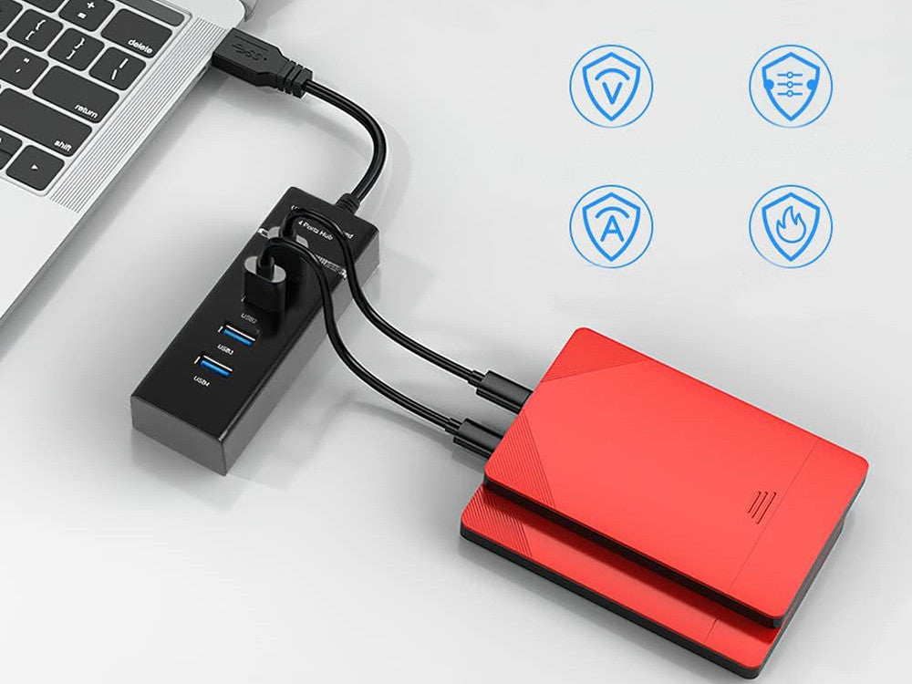 Hub USB 3.0 - 30 cm - Preto