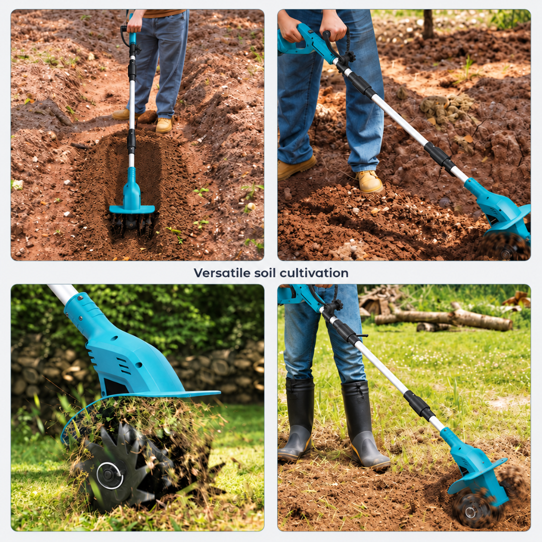 ADM Foldable Battery Powered Garden Tiller