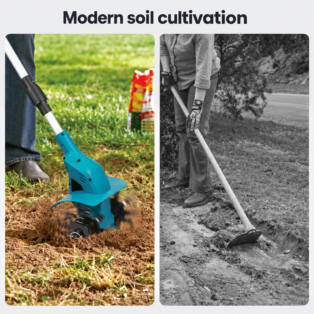 ADM Foldable Battery Powered Garden Tiller
