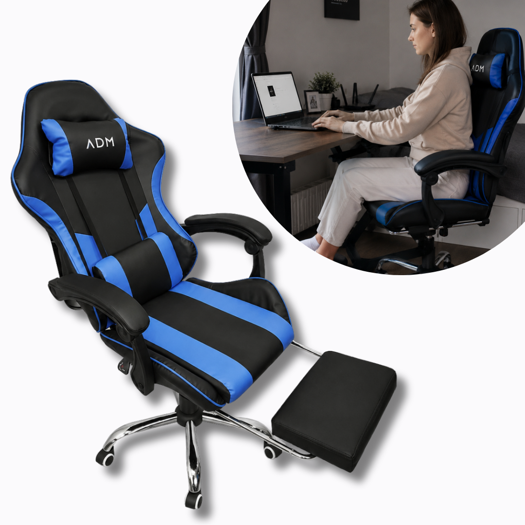 Cadeira Gamer Ergonômica com Apoio para os Pés