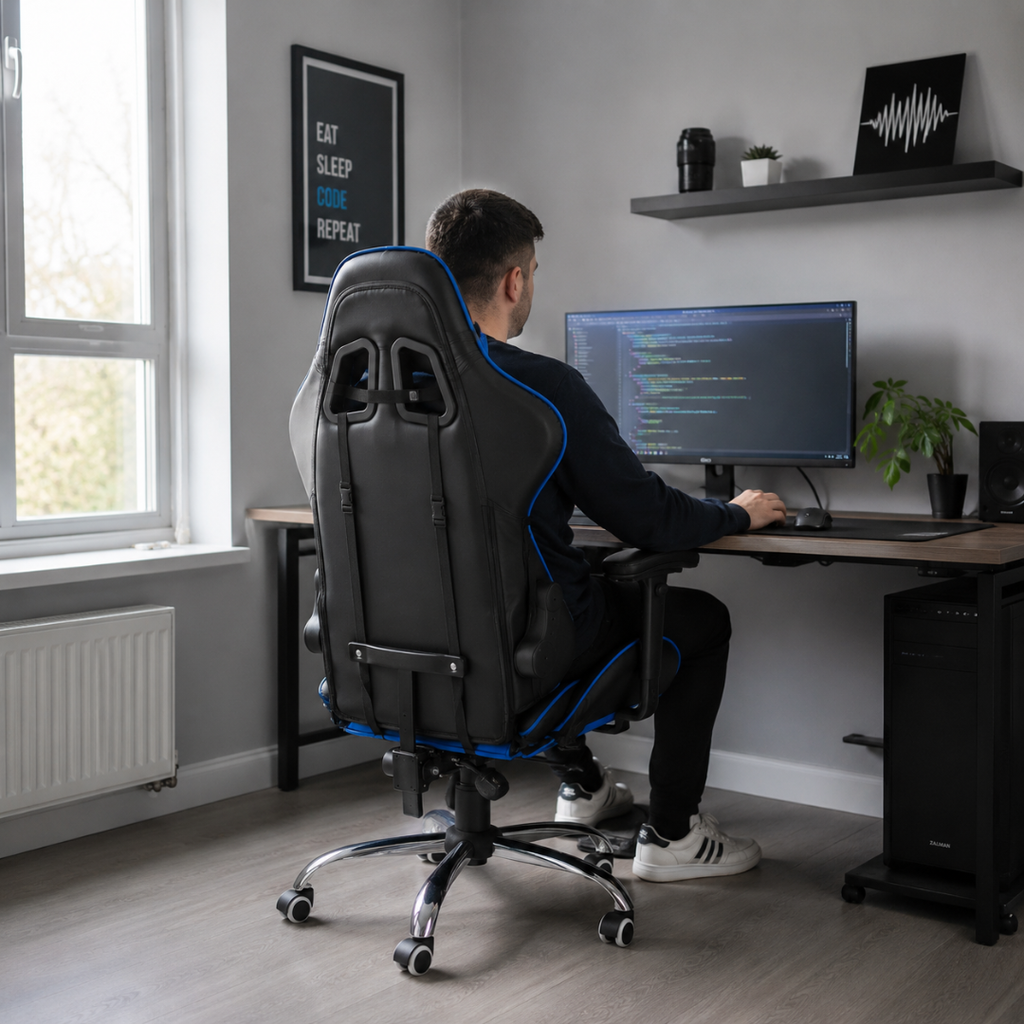 Cadeira Gamer Ergonômica com Apoio para os Pés
