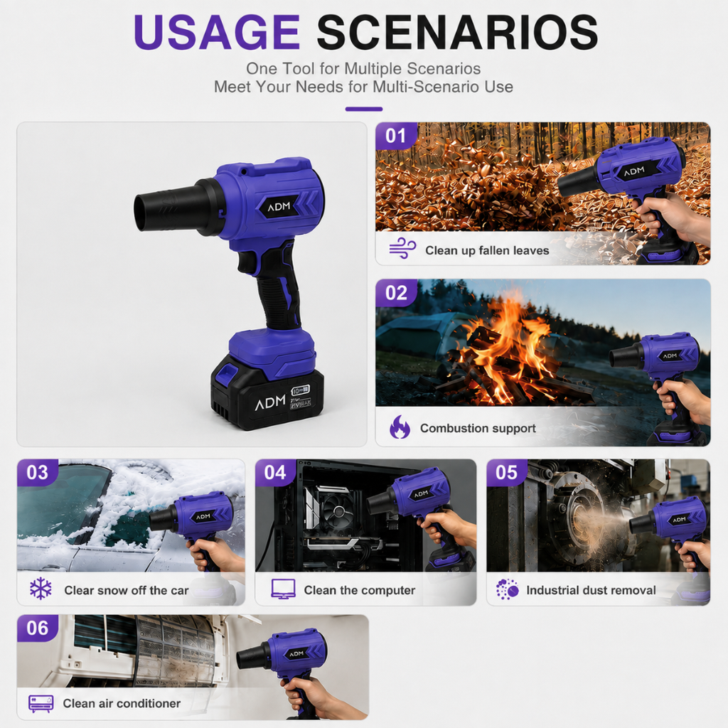 Soprador potente sem fio ADM 400W