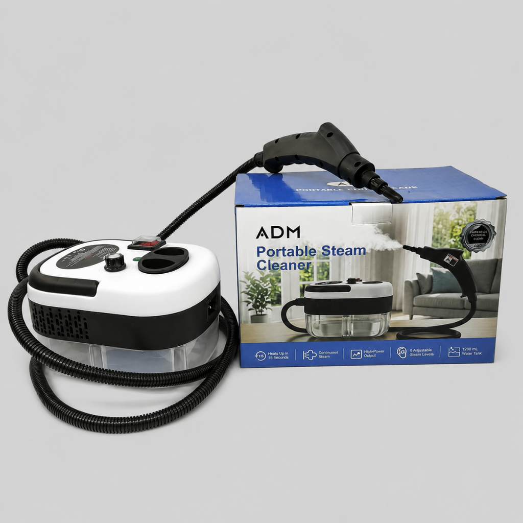 Limpador a vapor portátil ADM com 6 acessórios – 2500 W