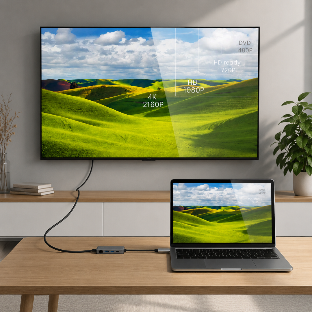 Hub USB-C 5 em 1 com Adaptador Multiportas HDMI 4K
