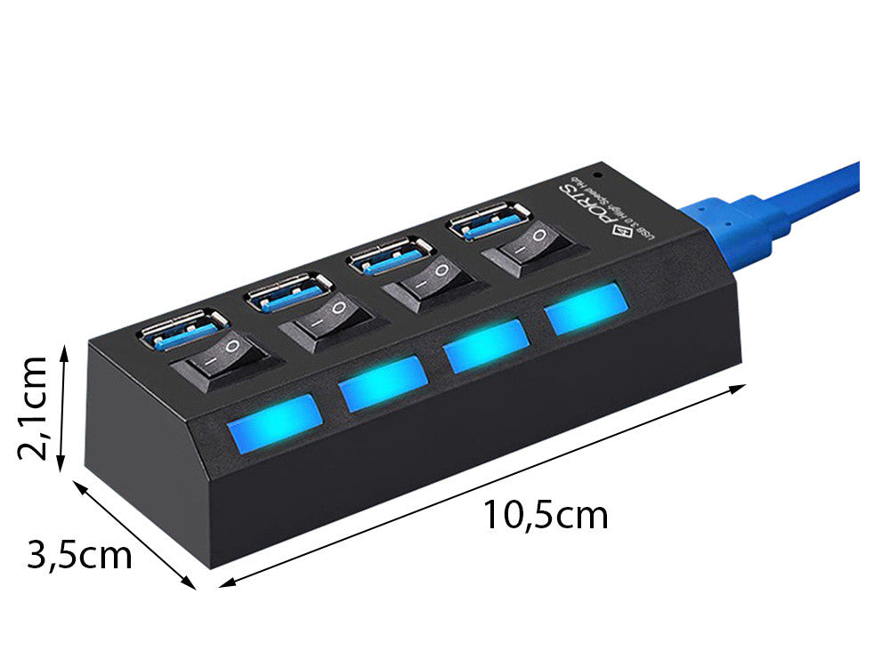 Hub USB 3.0 Compacto com 5 Portas