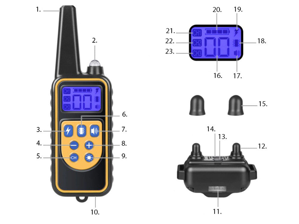 Colar de Treinamento para Pets com Controle Remoto Digital