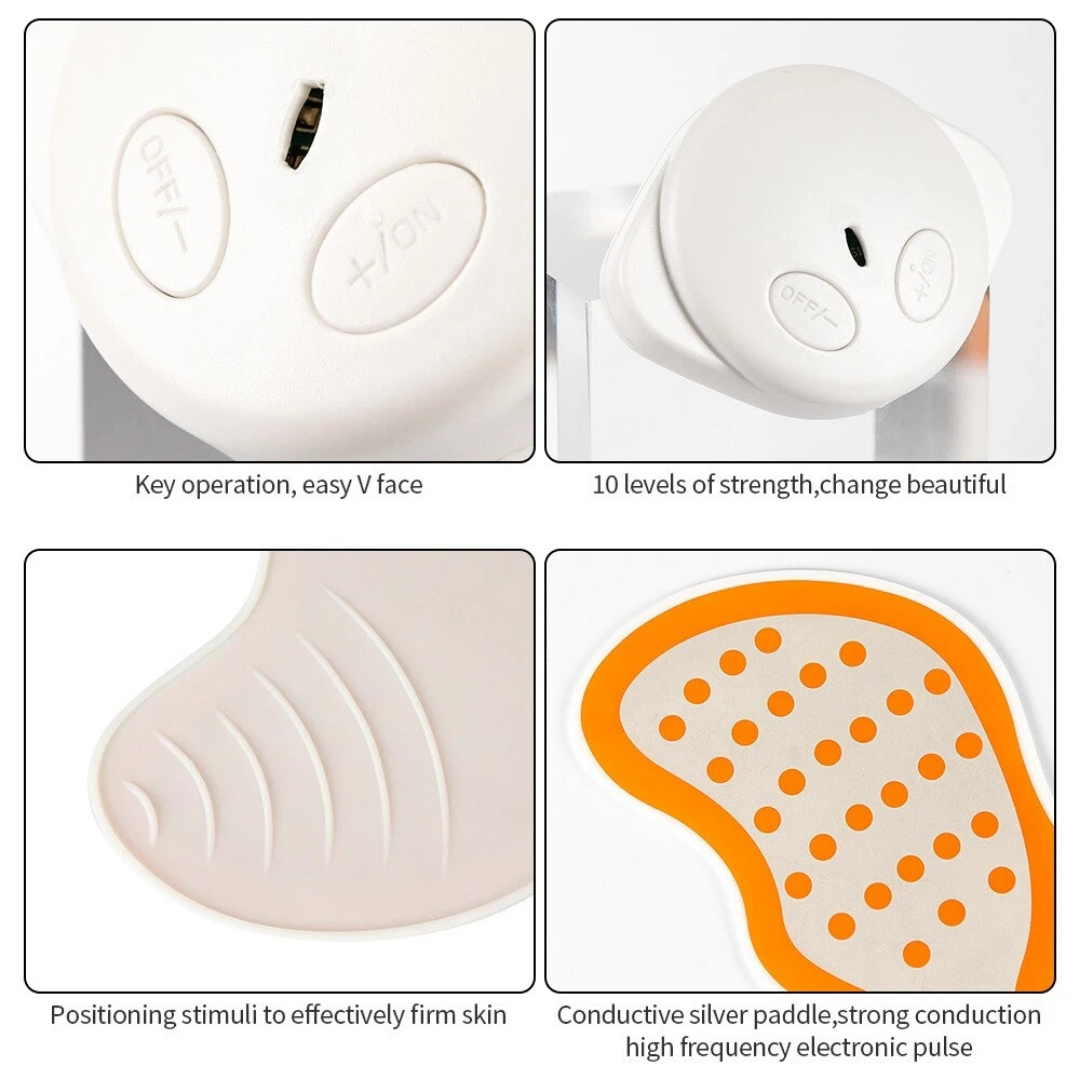 Massageador facial EMS em formato de V