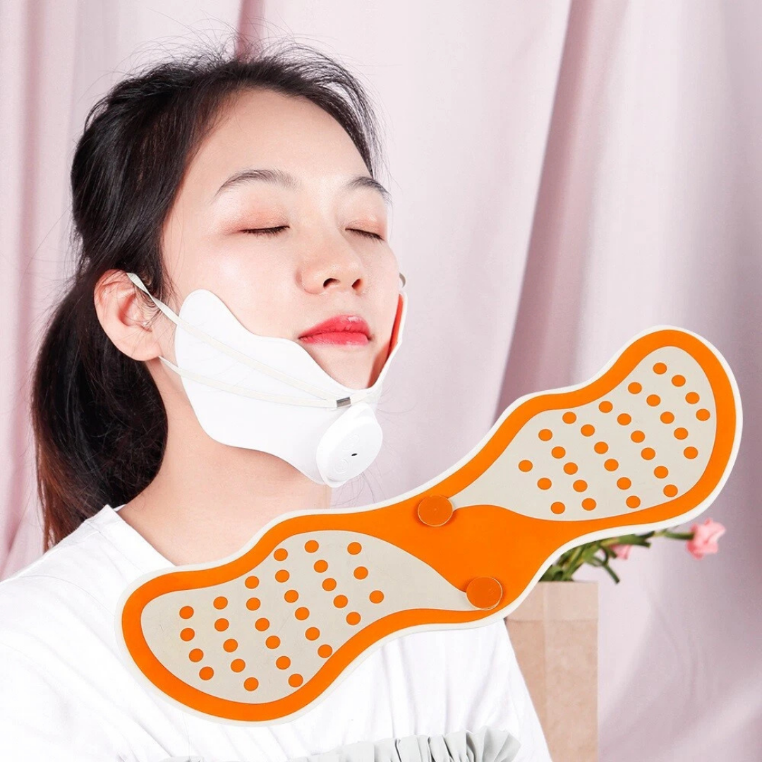 Massageador facial EMS em formato de V