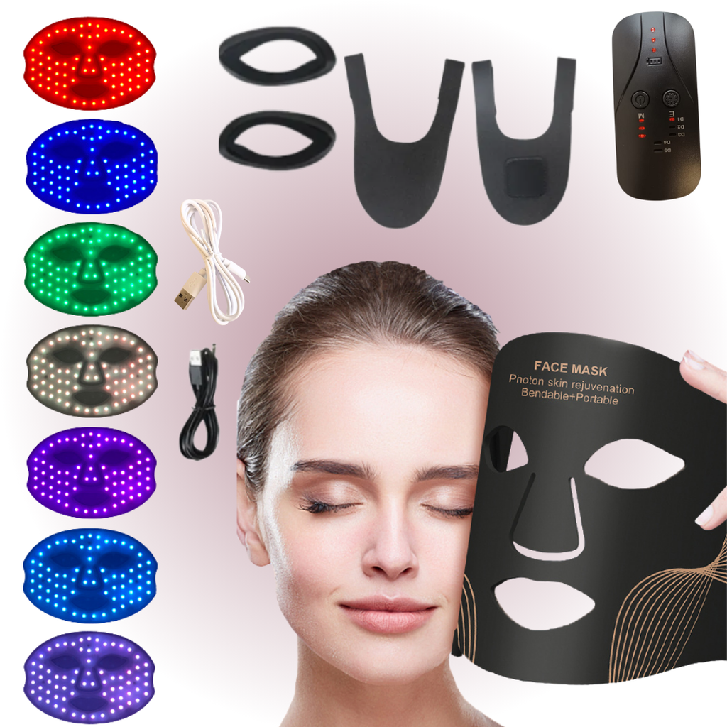 Máscara facial profissional com LED de 7 cores