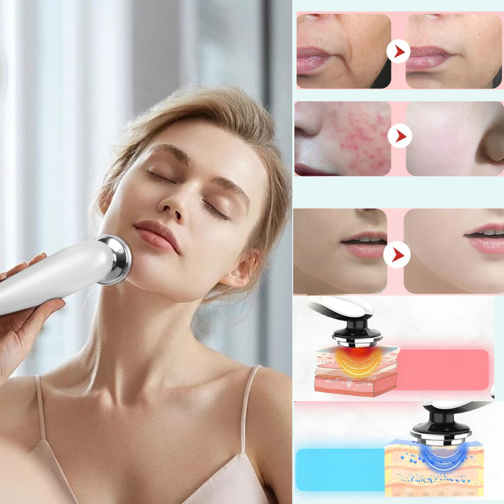 Aparelho 7 em 1 Antienvelhecimento e Rejuvenescimento da Pele com EMS, RF, LED