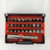 Aparafusadora sem fio ADM + duas baterias de 12V, conjunto com 77 peças