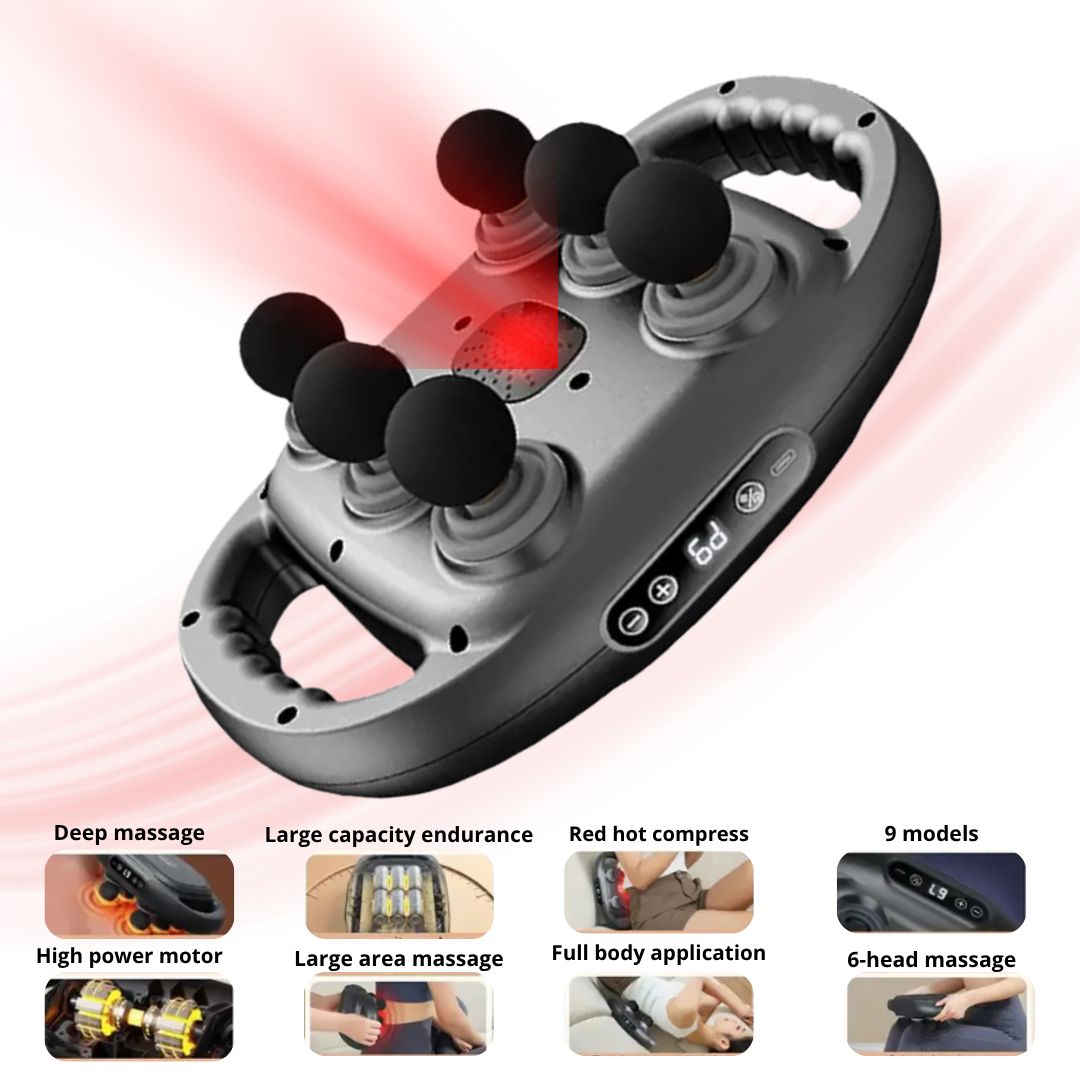 Pistola de massagem inteligente de 6 pontos