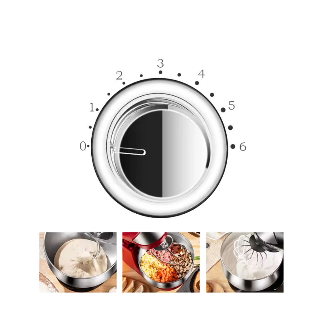 Batedeira de pedestal 700W com tigela de aço inoxidável de 3 litros