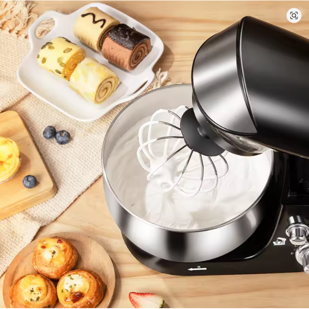 Batedeira de pedestal 700W com tigela de aço inoxidável de 3 litros