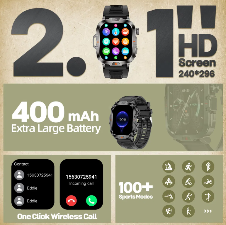 SMARTWATCH V17 À PROVA D'ÁGUA COM LANTERNA INTEGRADA