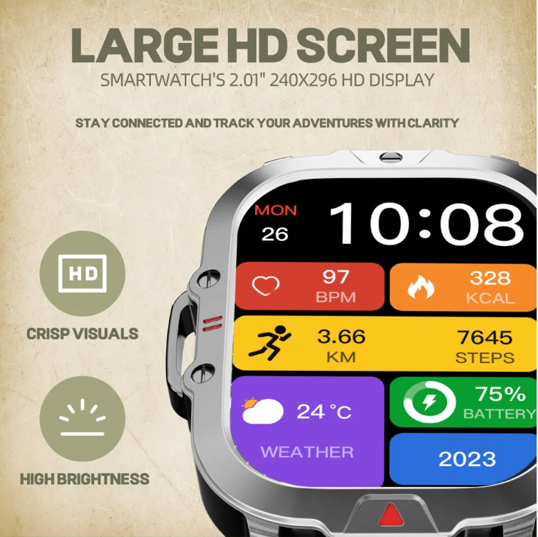 SMARTWATCH V17 À PROVA D'ÁGUA COM LANTERNA INTEGRADA