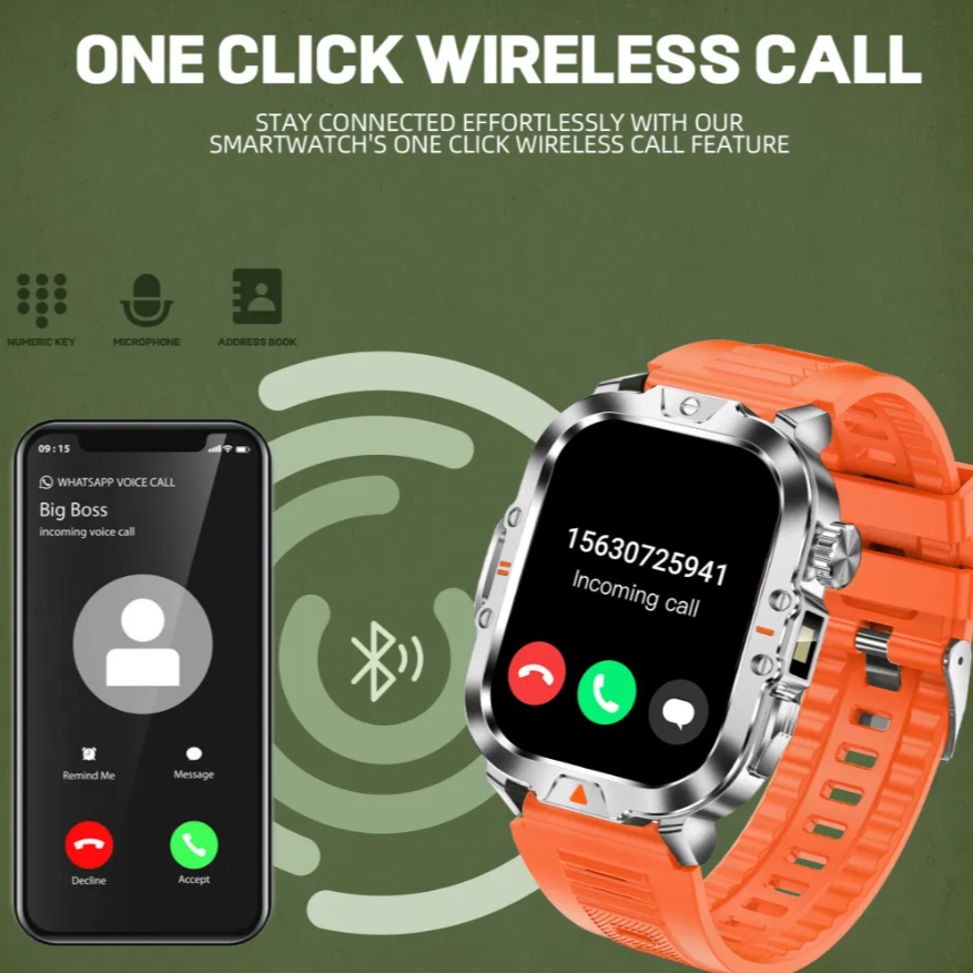SMARTWATCH V17 À PROVA D'ÁGUA COM LANTERNA INTEGRADA