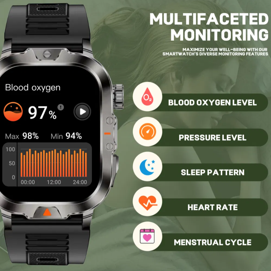 SMARTWATCH V17 À PROVA D'ÁGUA COM LANTERNA INTEGRADA