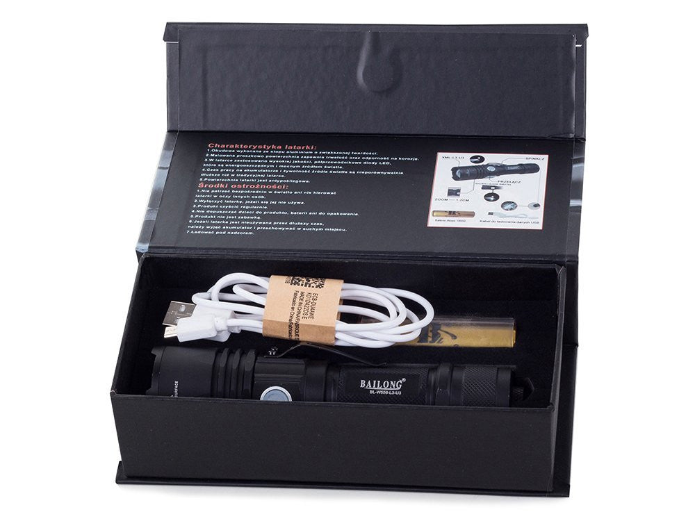 Lanterna Tática Militar Bailong W556 com LED CREE XM-L3-U3