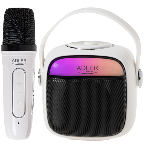 Caixa de som Adler Karaoke com microfone - SD/USB/AUX/Bluetooth