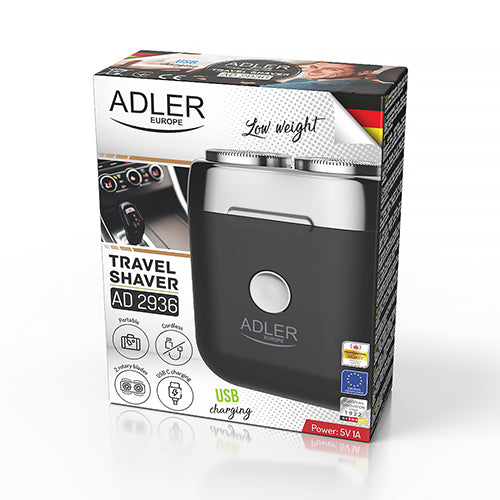 Barbeador de viagem Adler - USB com 2 cabeças