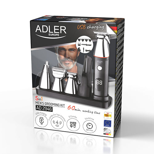 Kit de cuidados pessoais masculino 5 em 1 Adler