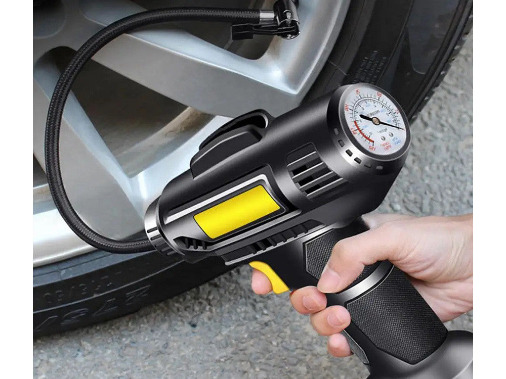Compressor de Ar 12V para Pneus de Carro com LED - Pressão de 150 PSI / 10 BAR