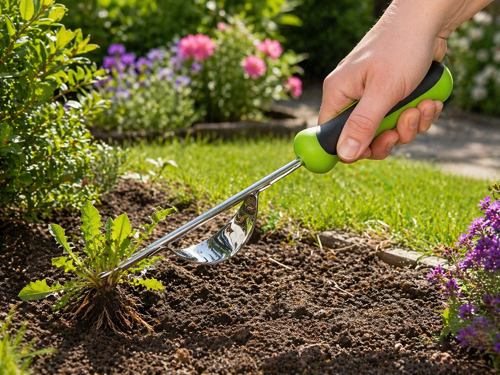 Conjunto de ferramentas de jardinagem: enxada, pá, tesoura de poda, bolsa – conjunto de 4 peças