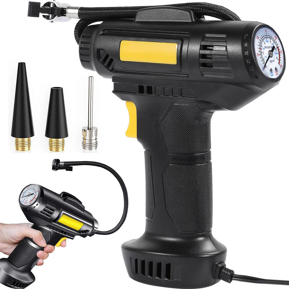 Compressor de Ar 12V para Pneus de Carro com LED - Pressão de 150 PSI / 10 BAR