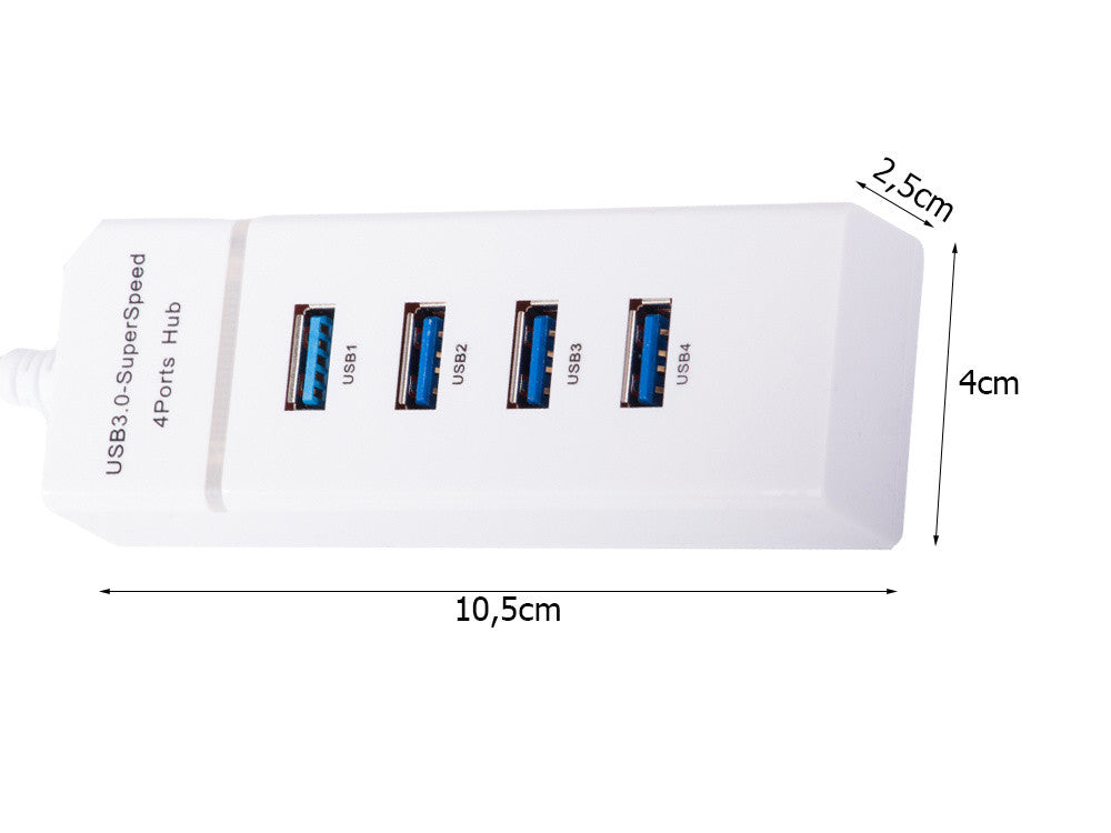 Hub USB Branco 30CM