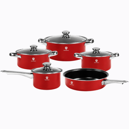 Conjunto de panelas HomeVero de 9 peças em aço carbono