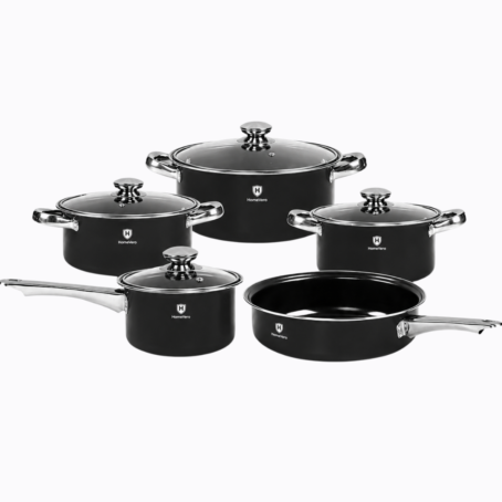 Conjunto de panelas HomeVero de 9 peças em aço carbono