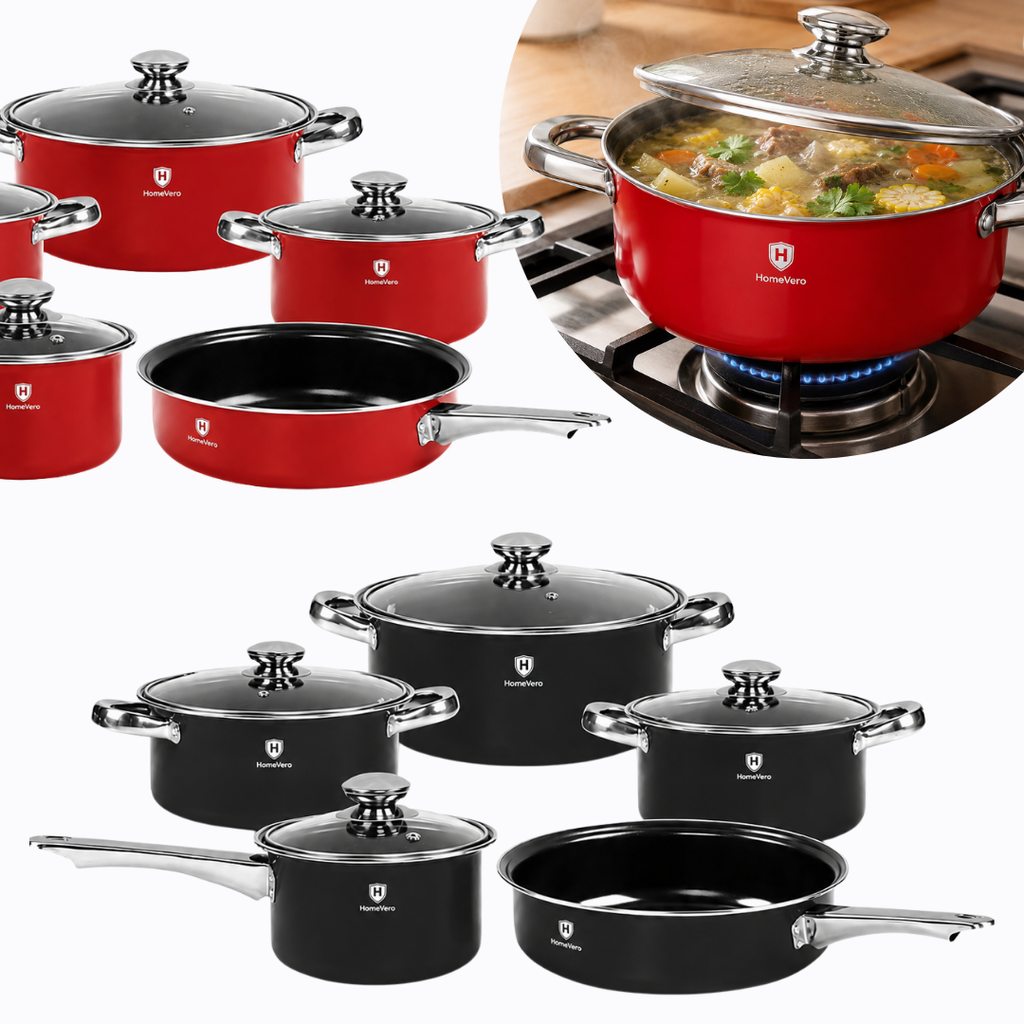 Conjunto de panelas HomeVero de 9 peças em aço carbono